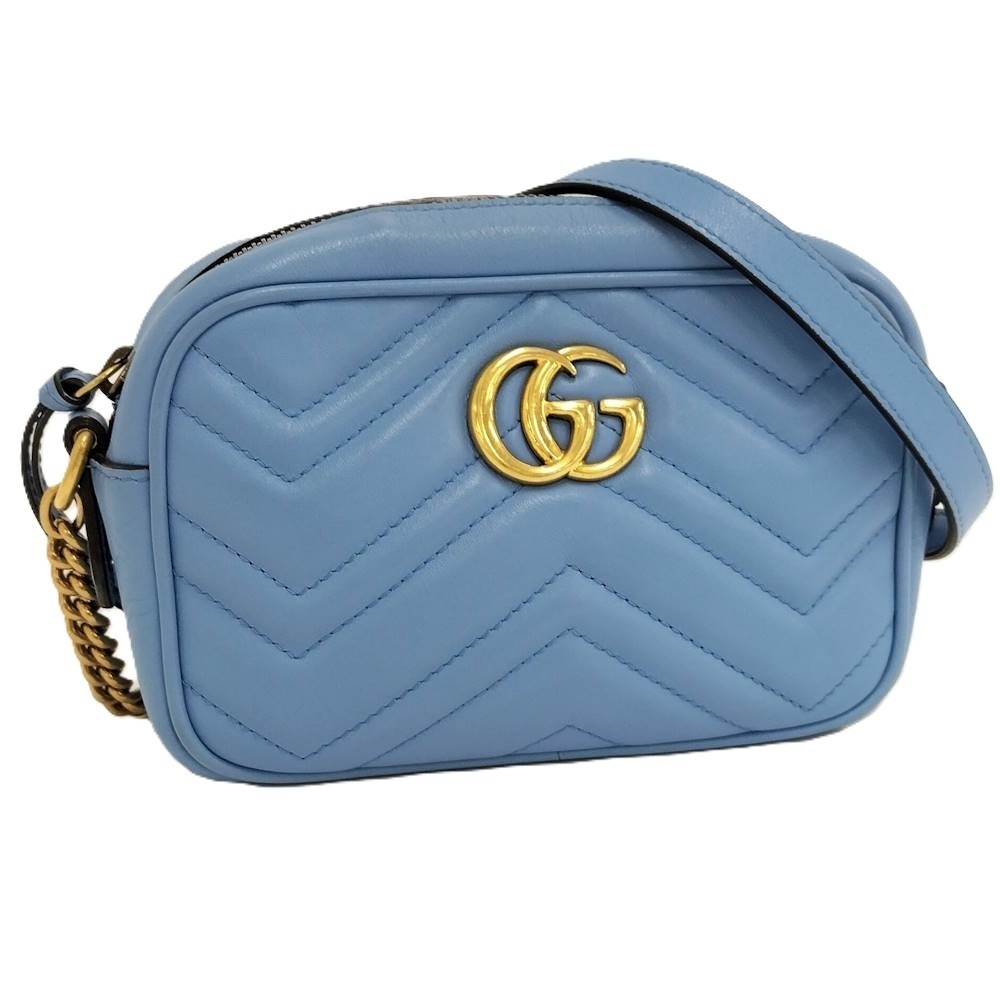 GUCCI GG Marmont Shoulder Bag Blue